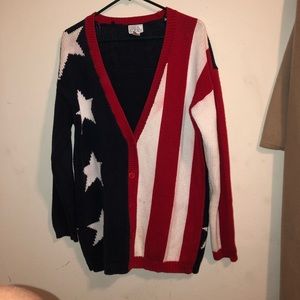 casual corner patriotic cardigan